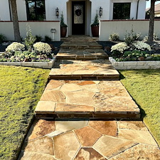 Professional-Softwashing-of-a-Stucco-Home-and-Sandstone-Walkway-Patio 11