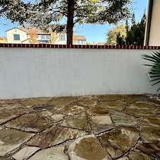 Professional-Softwashing-of-a-Stucco-Home-and-Sandstone-Walkway-Patio 2